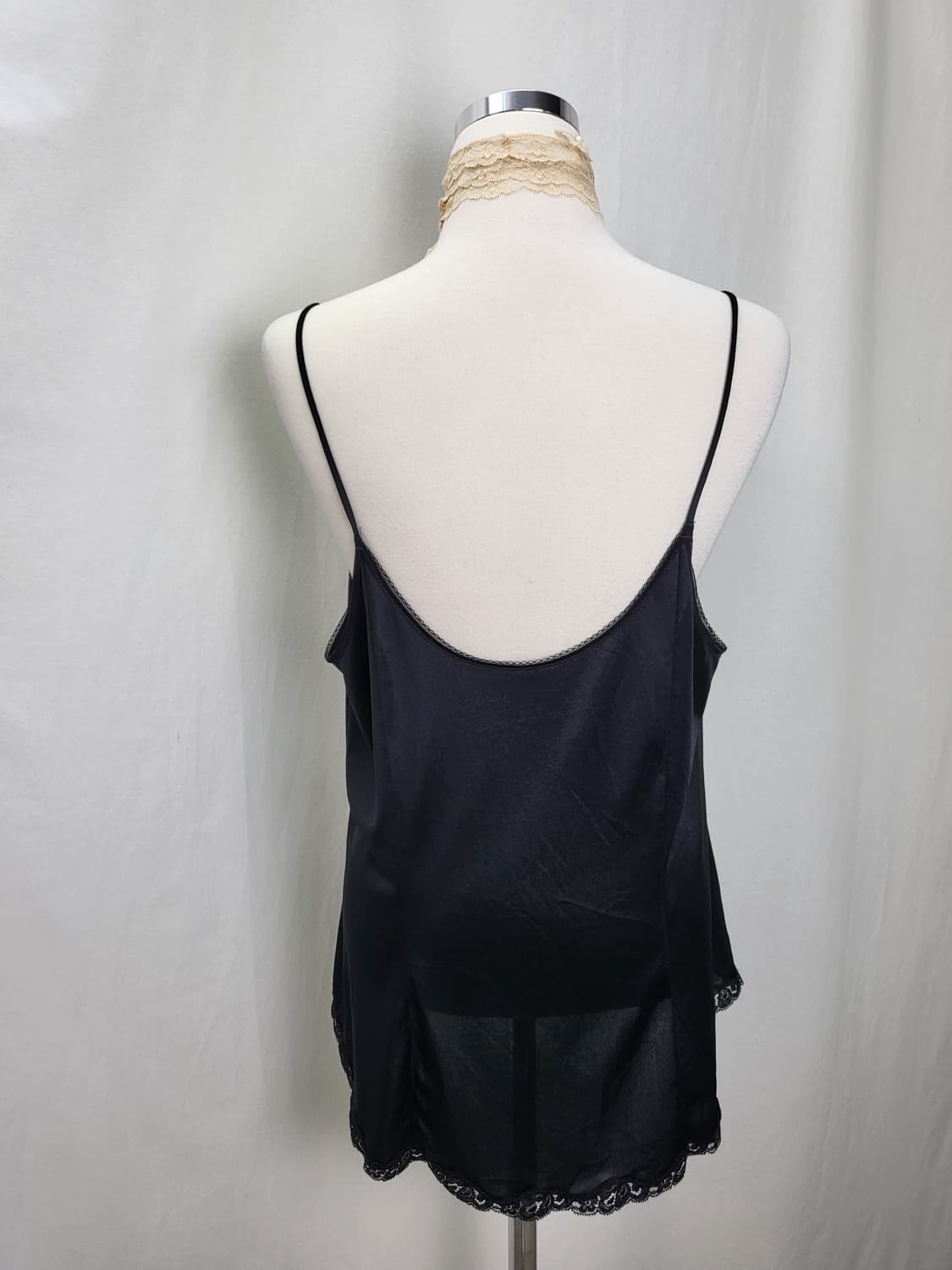 빈티지 블랙 레이스 슬립 캐미솔 나시 상품이미지3
