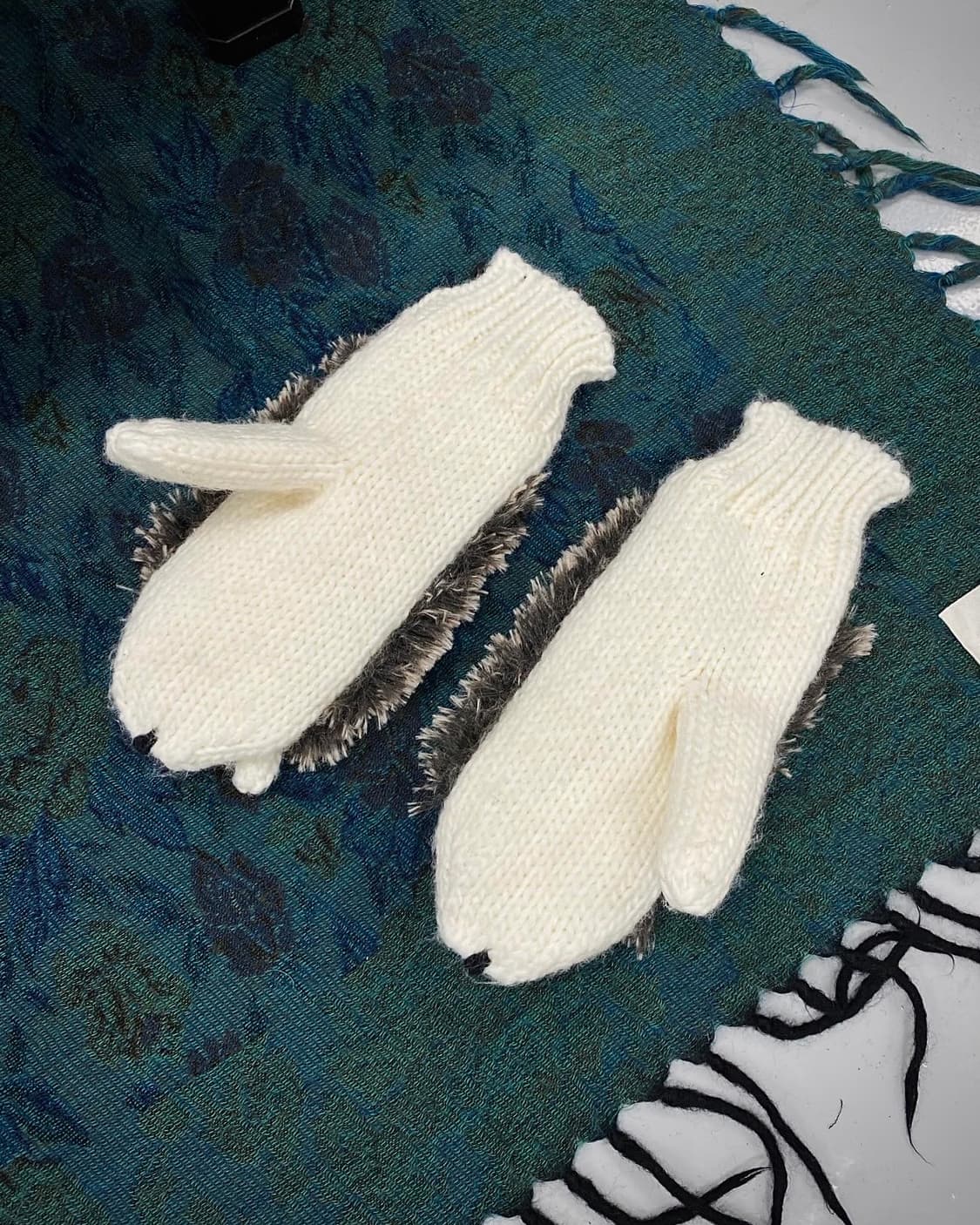 빈티지 고슴도치 애니멀 니트 플리스 벙어리 장갑 인형 상품이미지6