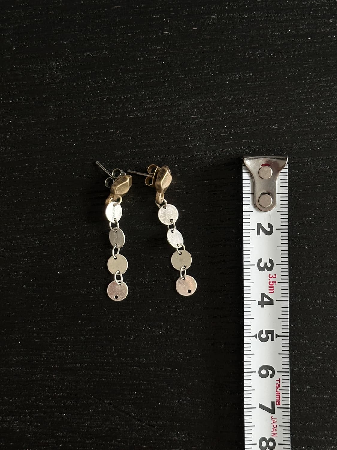 실버 골드 코인 드롭 이어링 상품이미지2