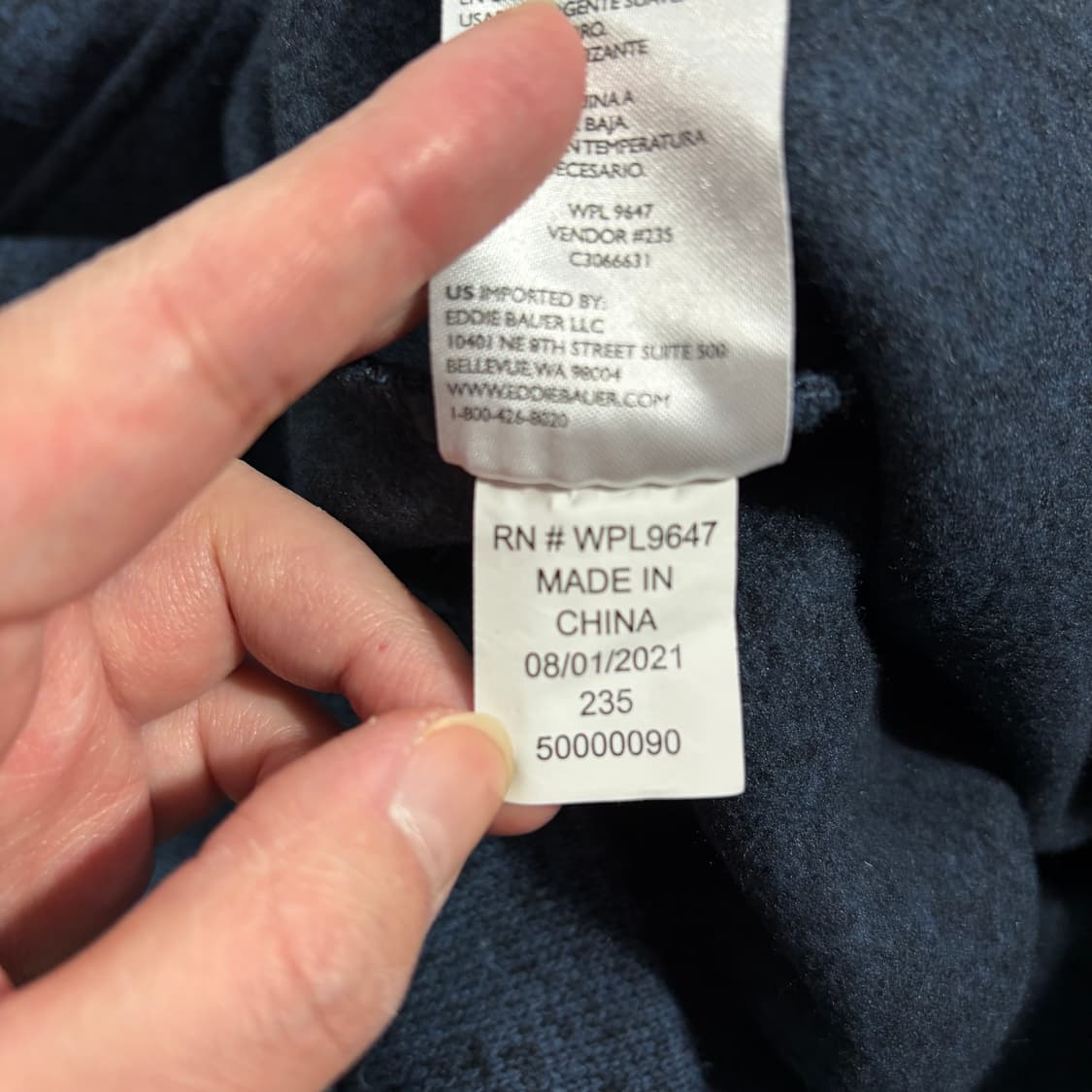 빈티지 에디바우어 버튼집업 네이비 신칠라(L) 상품이미지6