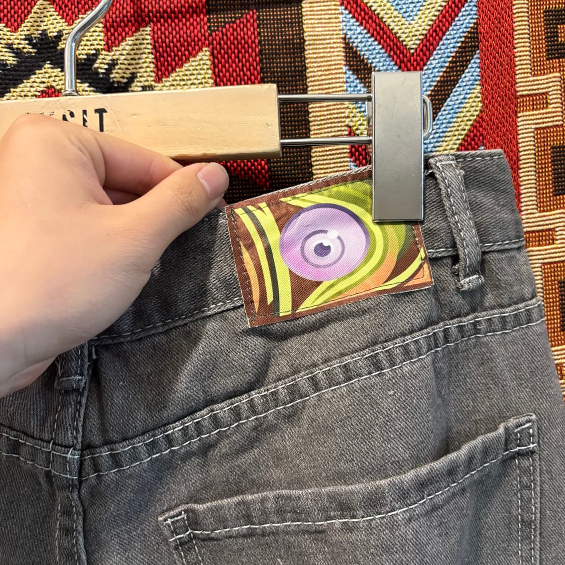 빈티지 백 자수 일제풍 데님팬츠 상품이미지5