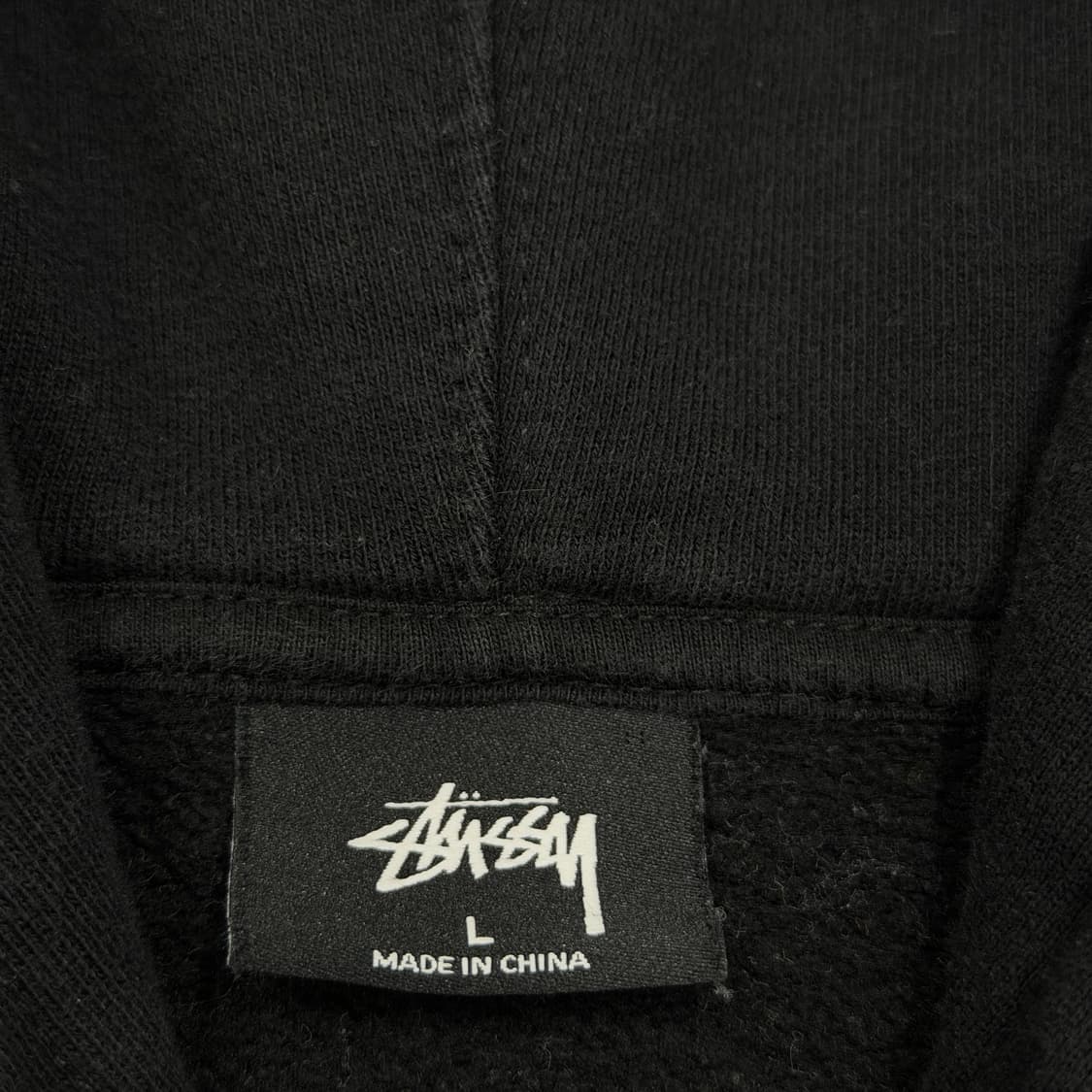 스투시 베이직 로고 후드티 블랙 L 상품이미지4