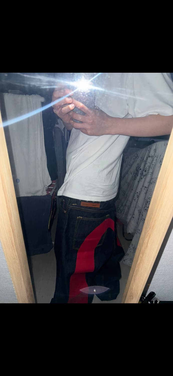 Evisu Red Daicock Print Loose Fit Jeans 상품이미지1