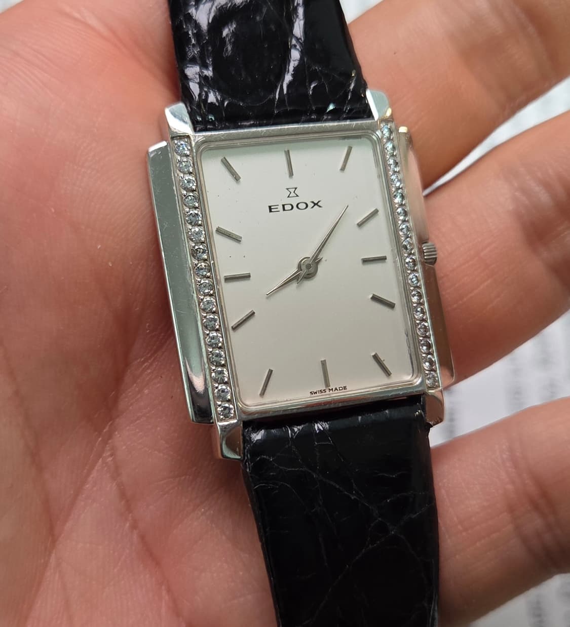 빈티지 에독스(EDOX) 사각탱크 실버판 울트라슬림 쿼츠  상품이미지8