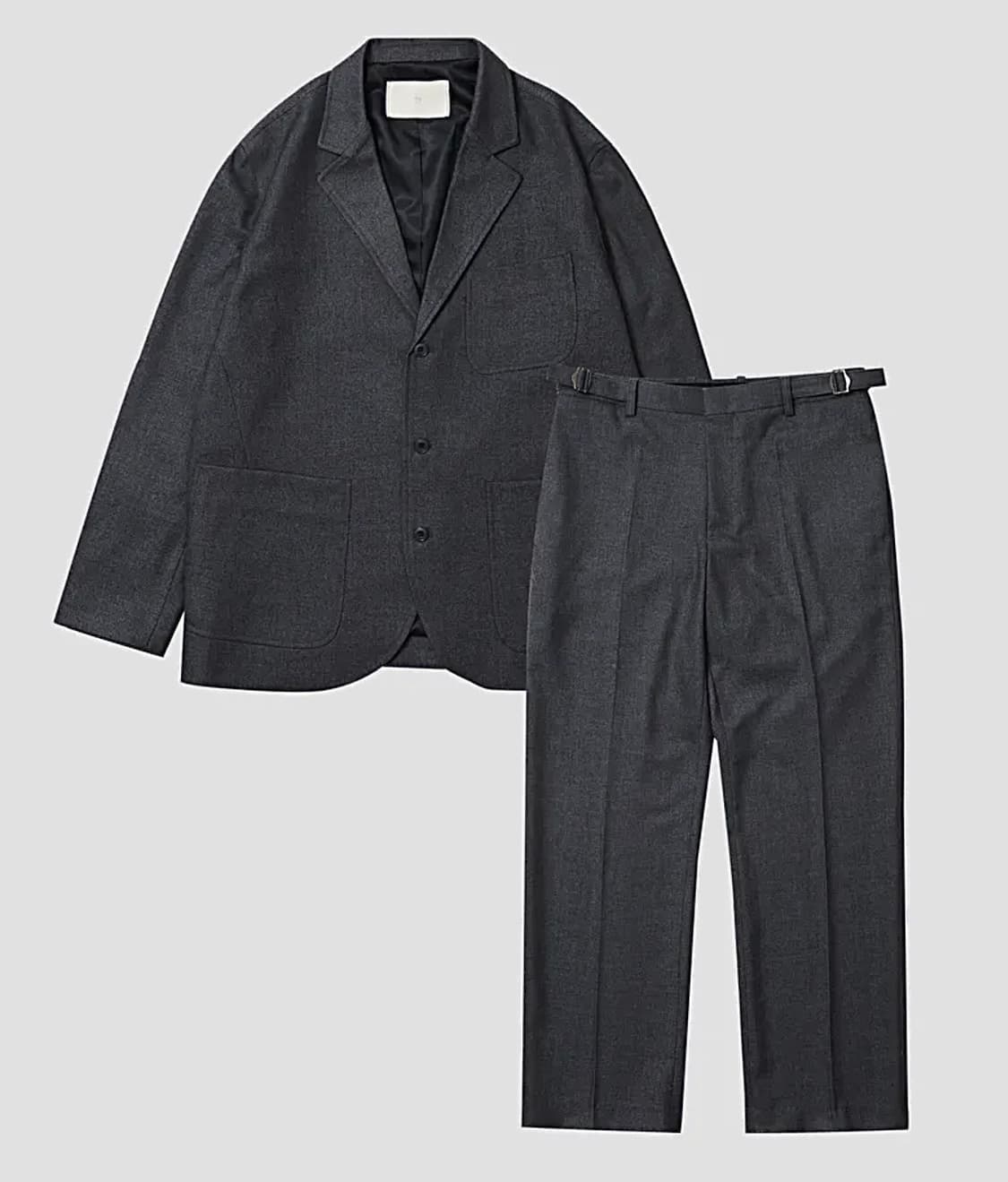 (새상품 우체국 택포가격) 틀영 OP 쓰리버튼 자켓 셋업 차콜 L/XL 상품이미지1