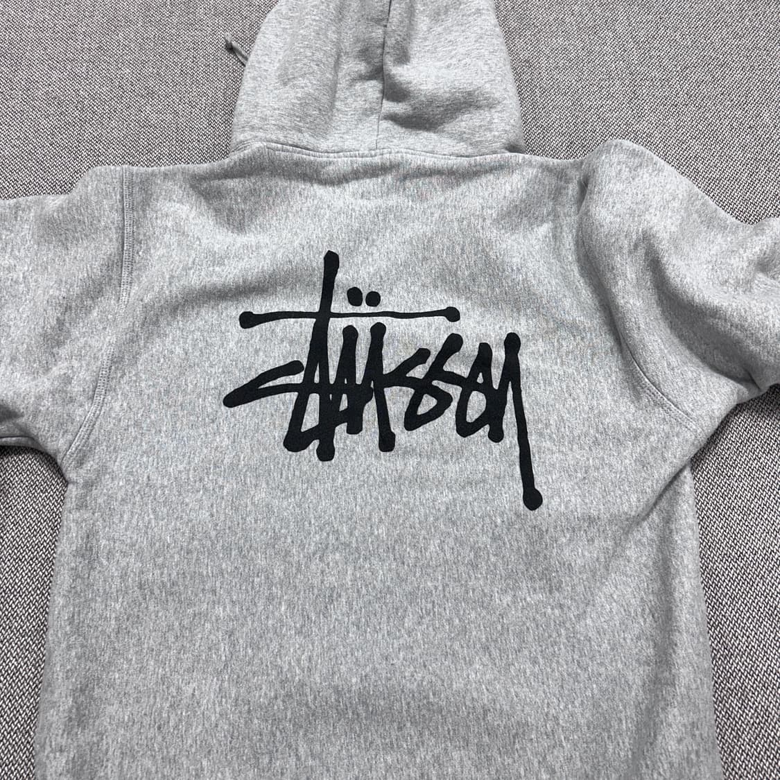 스투시 스탁로고 그레이 후드(S) 상품이미지5