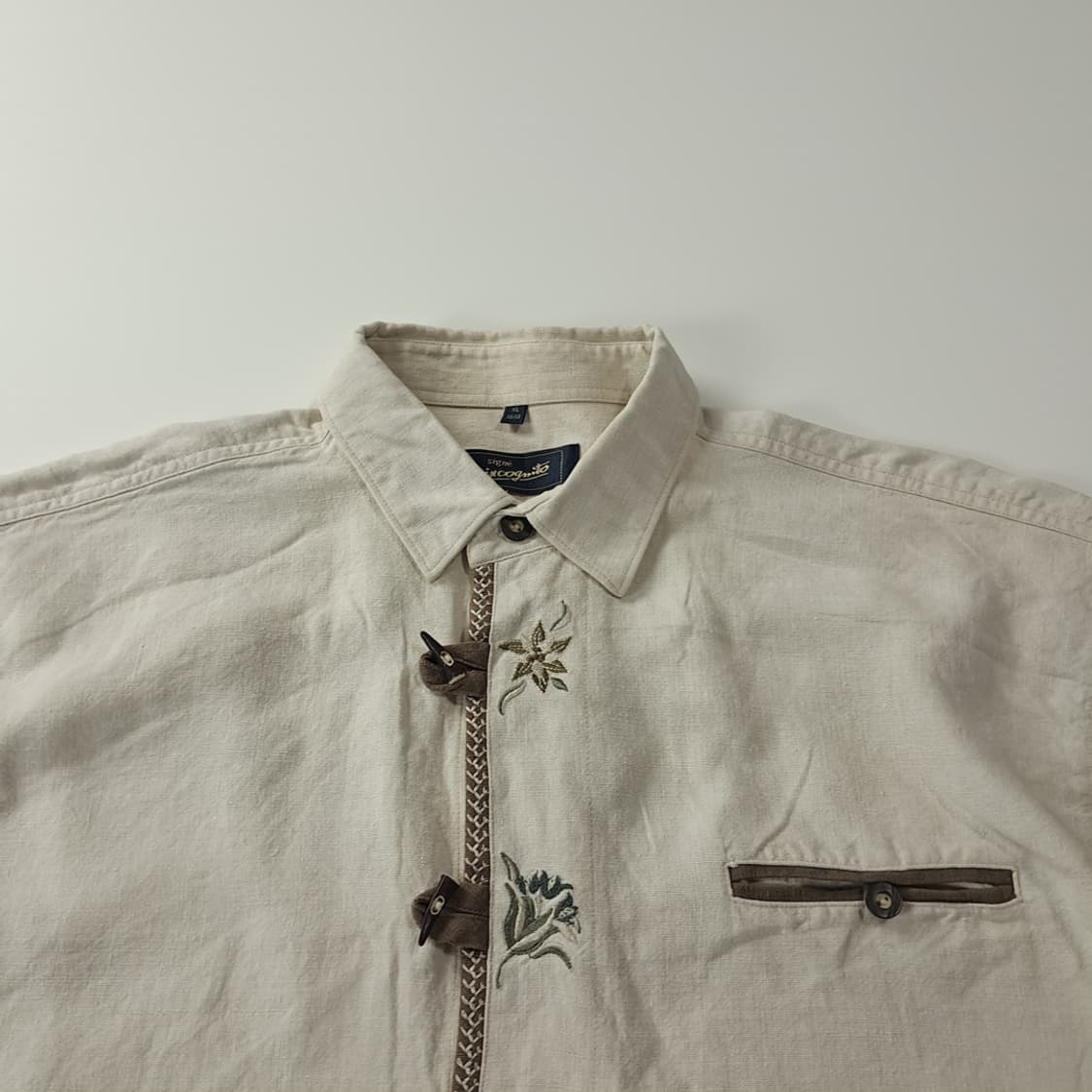 CK362 XL 시그네 90s 린넨 독일 트라흐텐 알펜 반팔 셔츠 남방 상품이미지2