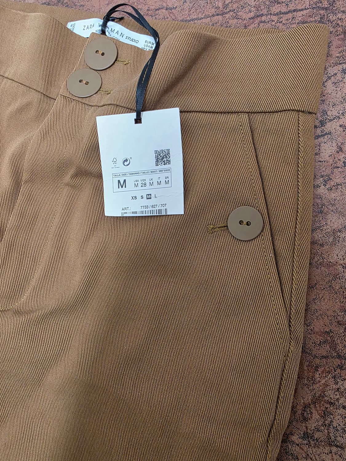[새제품] 자라 스튜디오 투버튼 슬릿 팬츠 브라운 28 상품이미지2