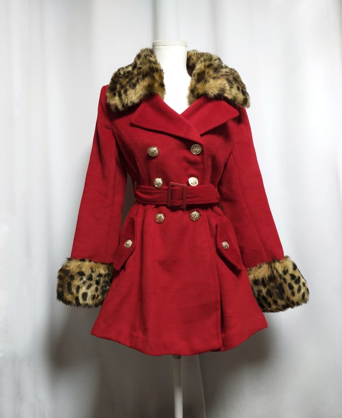 빈티지 퍼코트 레오파드 호피 오네갸루 로맨틱 히메 대장 y2k 마즈깔펑크 상품이미지1