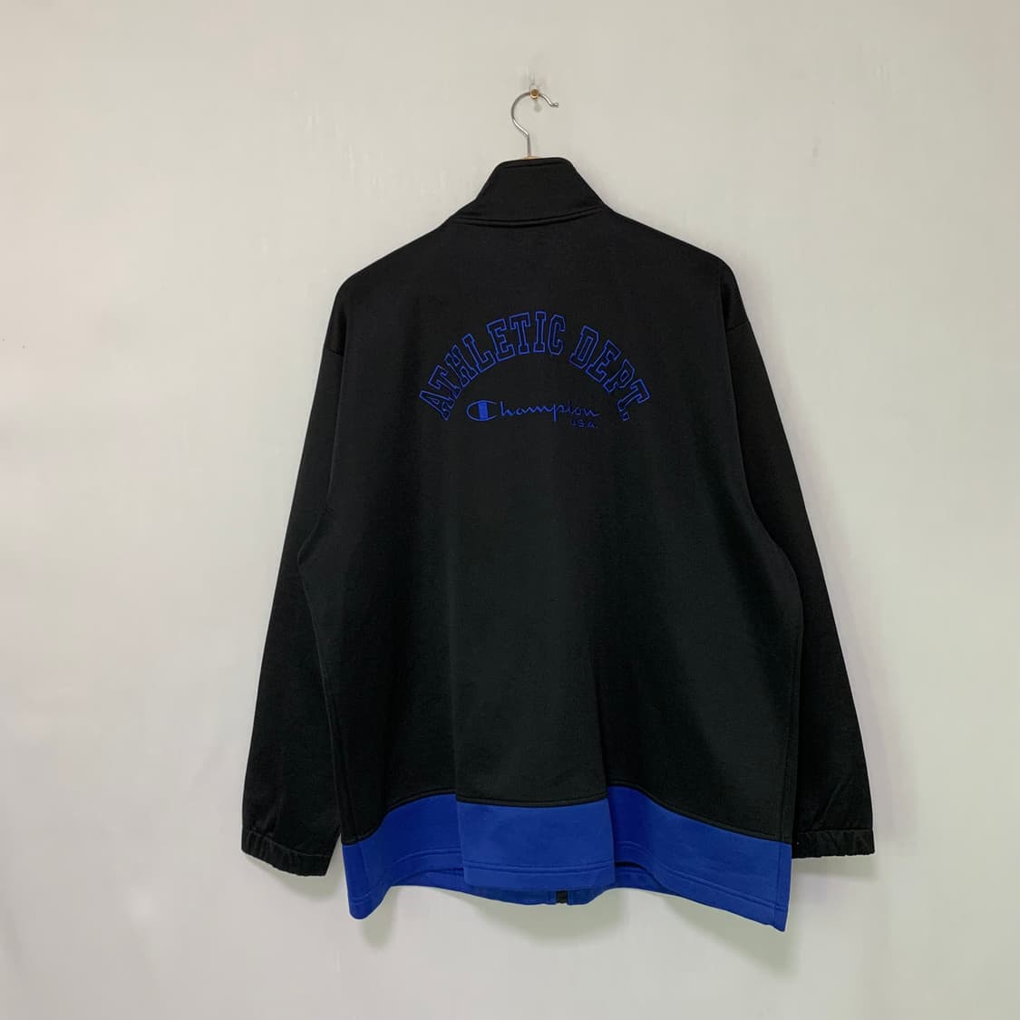 챔피온 블루 블랙 트랙탑 오버핏 져지 오버사이즈 3L 남녀공용 상품이미지6