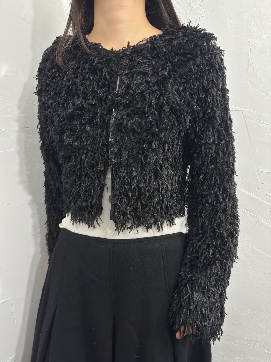 lawrys farm black fur cardigan 상품이미지3