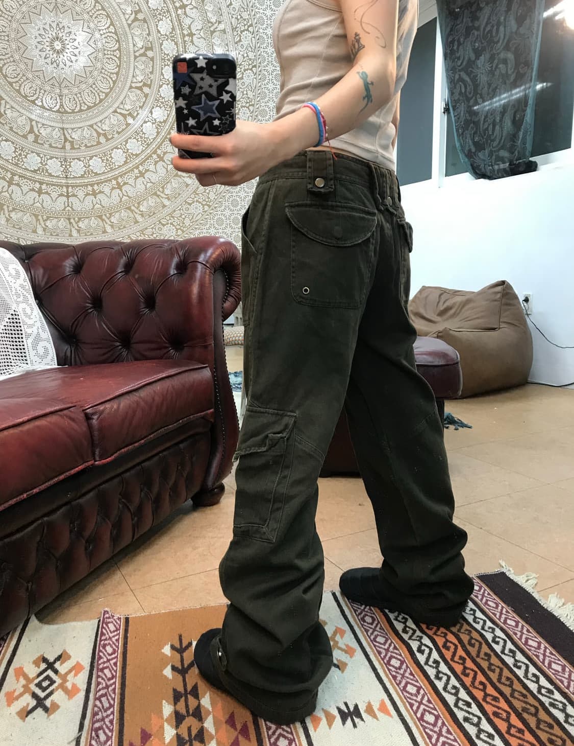 빈티지 카키 카고팬츠 상품이미지2