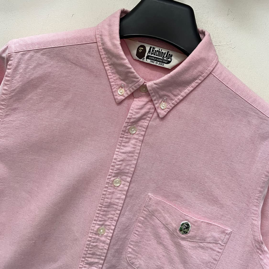 Bape 베이프 사루 로고 옥스포드 셔츠 L 상품이미지3