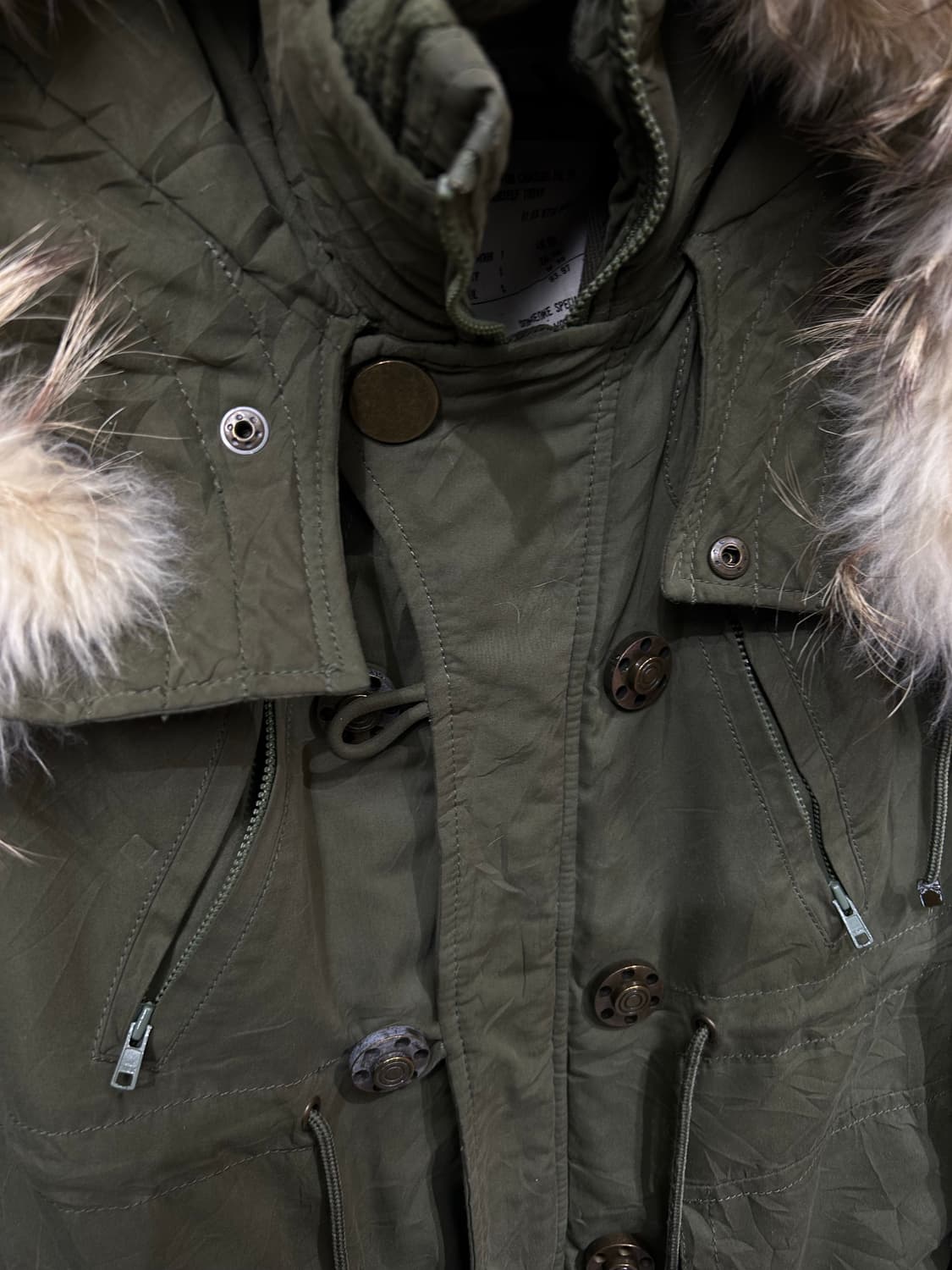 시슬리 y2k 울프죠 퍼 후드 자켓 S 상품이미지7