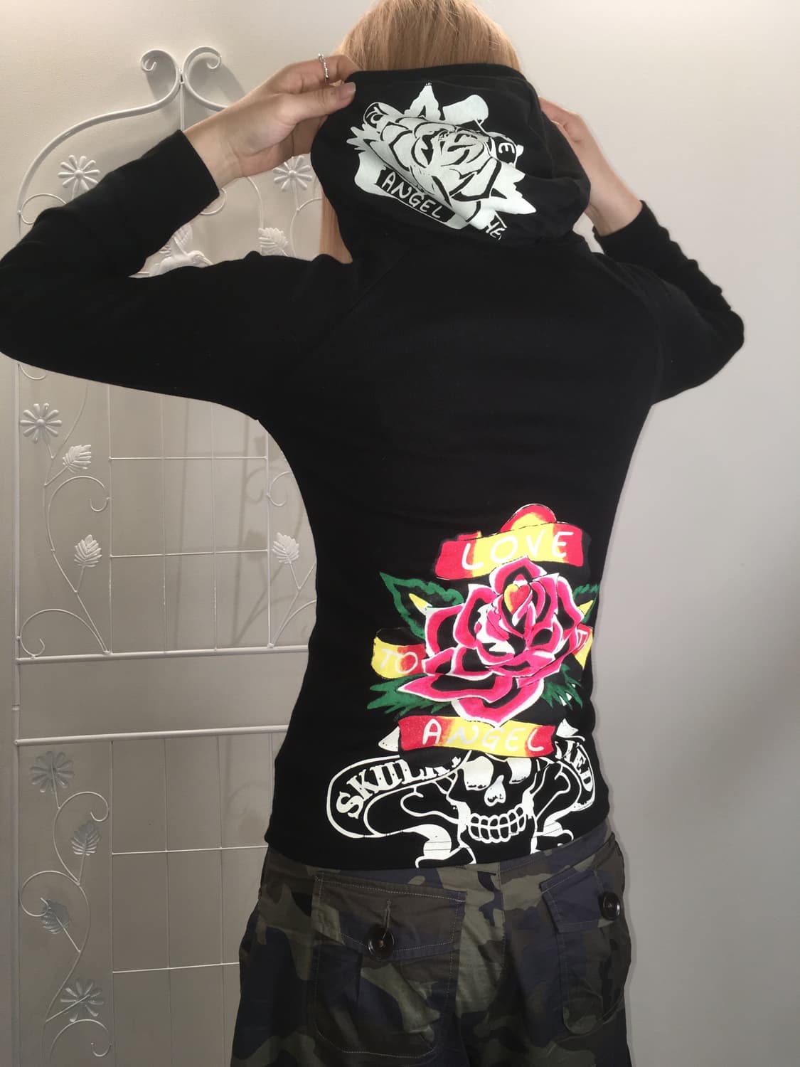 jpn vintage punk rose hood longsleeve 상품이미지4