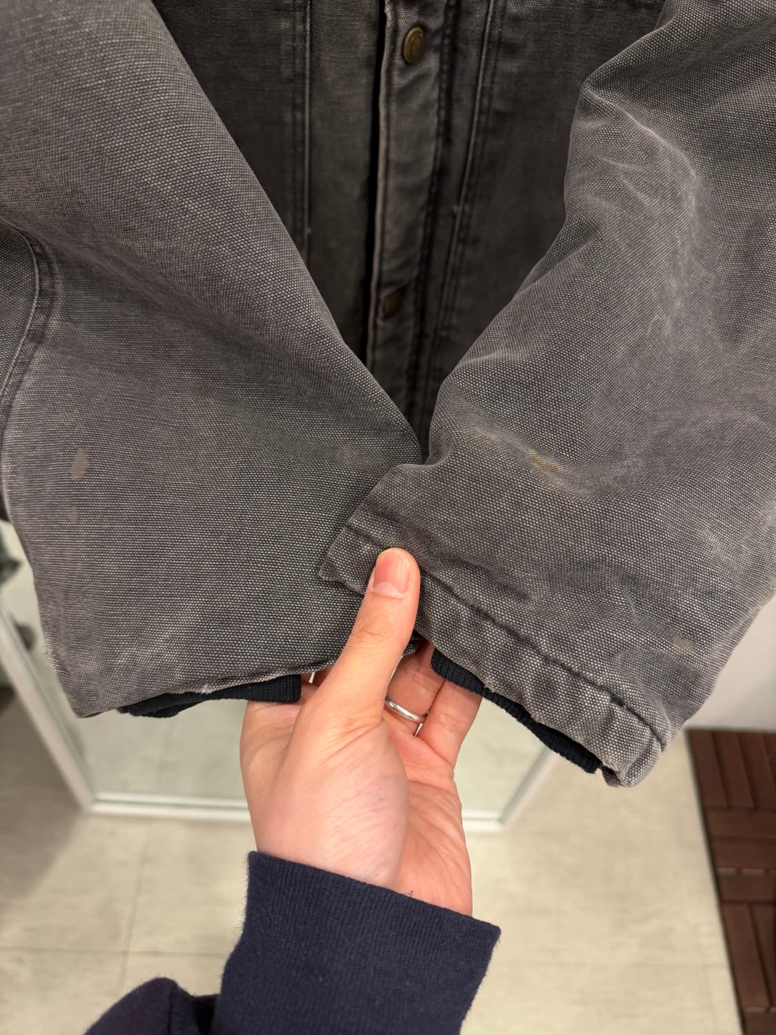 90s Bercowear 덕 캔버스 페이딩 초어 워크 자켓 (USA) 상품이미지4