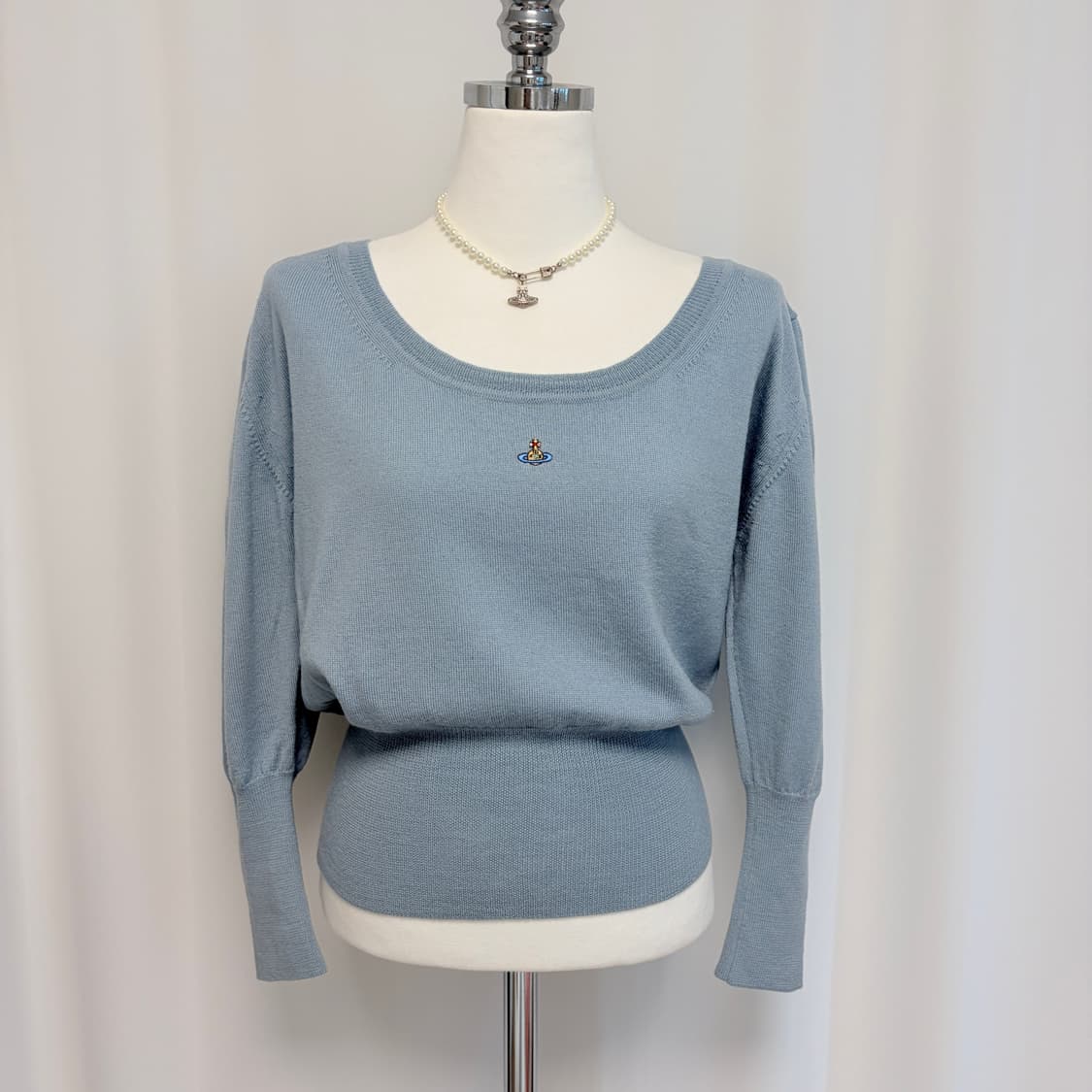 비비안웨스트우드 유넥 울 니트 스카이블루 상품이미지6