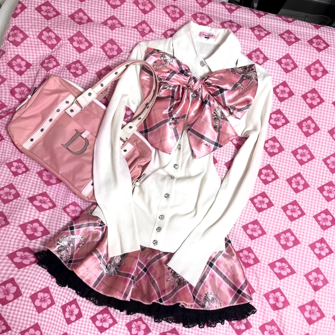 MA*RS 마즈 슈가글로스 체크네코 리본 넥타이 상품이미지1