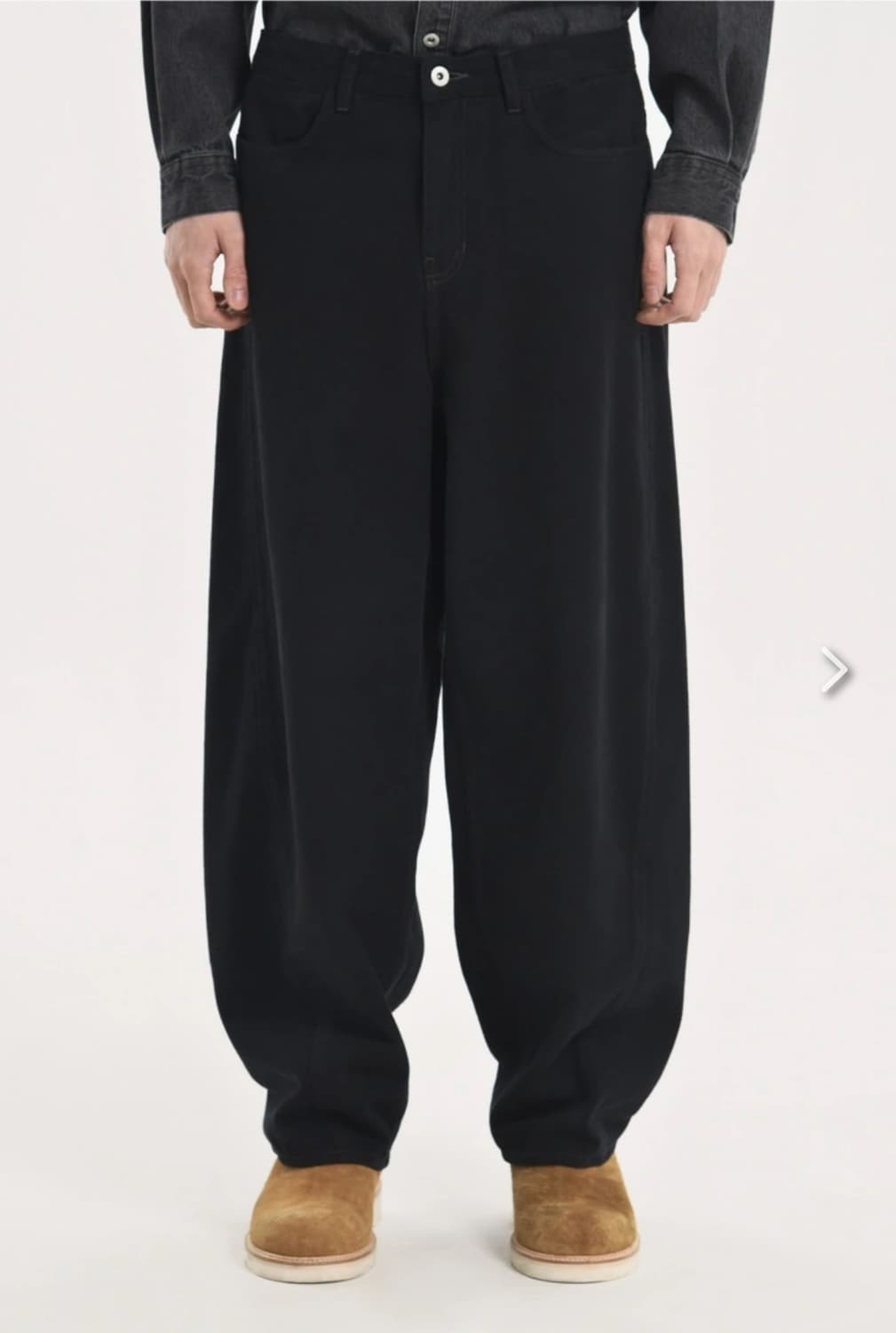 브라운야드 커브드 팬츠 블랙 5사이즈 상품이미지1