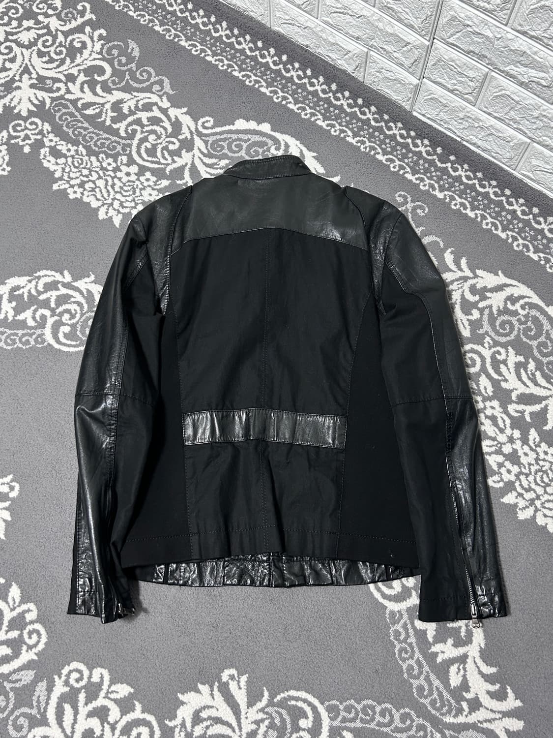 래노마 믹스드 판넬 램스킨 자켓 상품이미지6