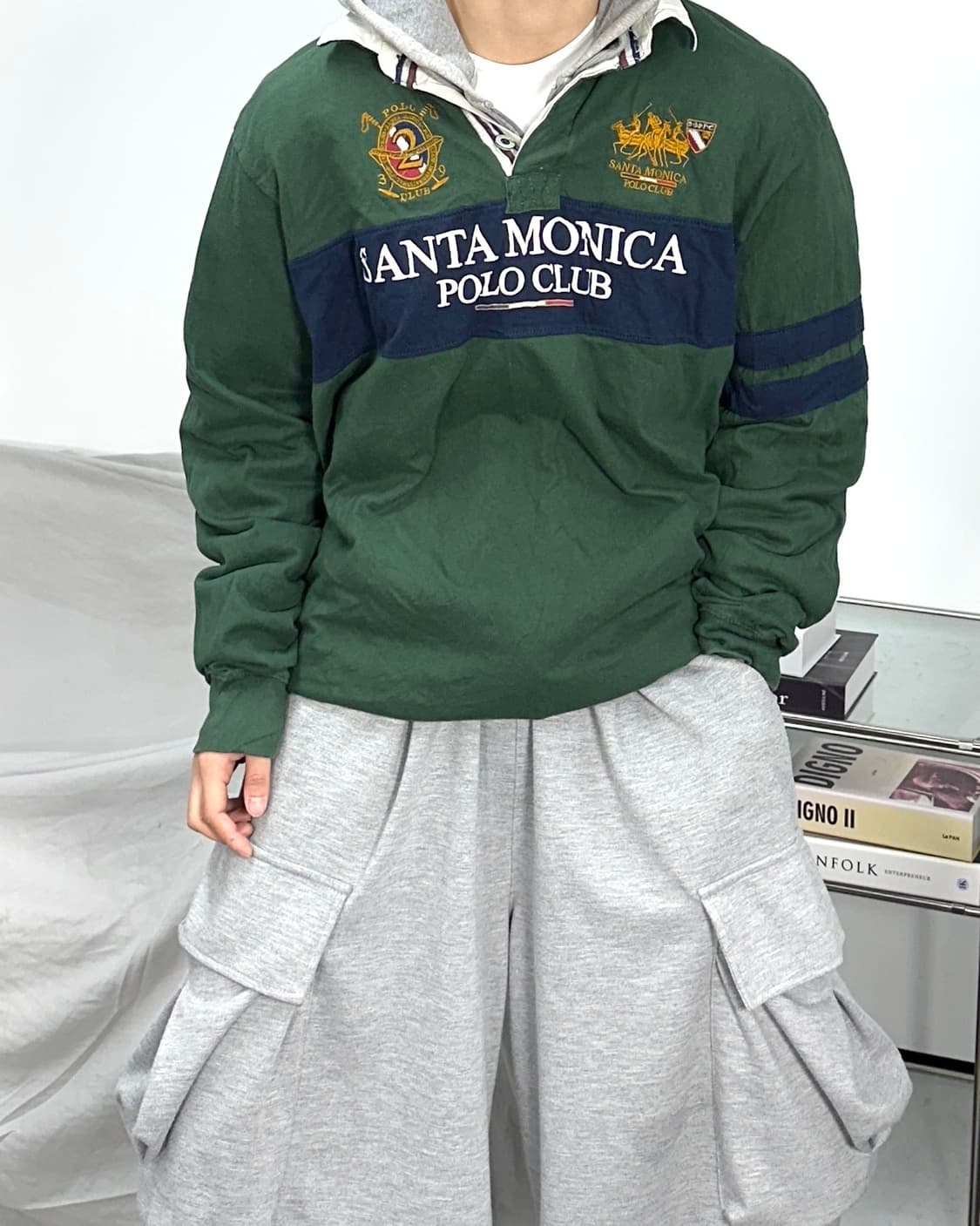 폴로 랄프로렌 90s 딥그린 추격자 빅포니 럭비 pk 2XL 상품이미지2