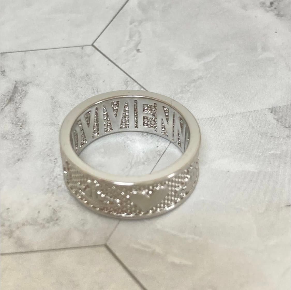 비비안웨스트우드 아카이브 레터링 orb 각인 반지 상품이미지4