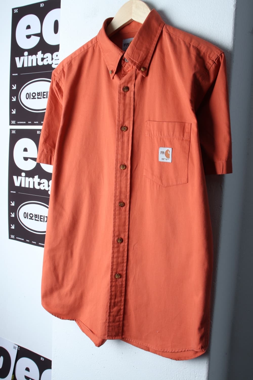 (L-XL) 칼하트 반팔 카라 티셔츠 셔츠 남방 오렌지 포켓-H33589 상품이미지1