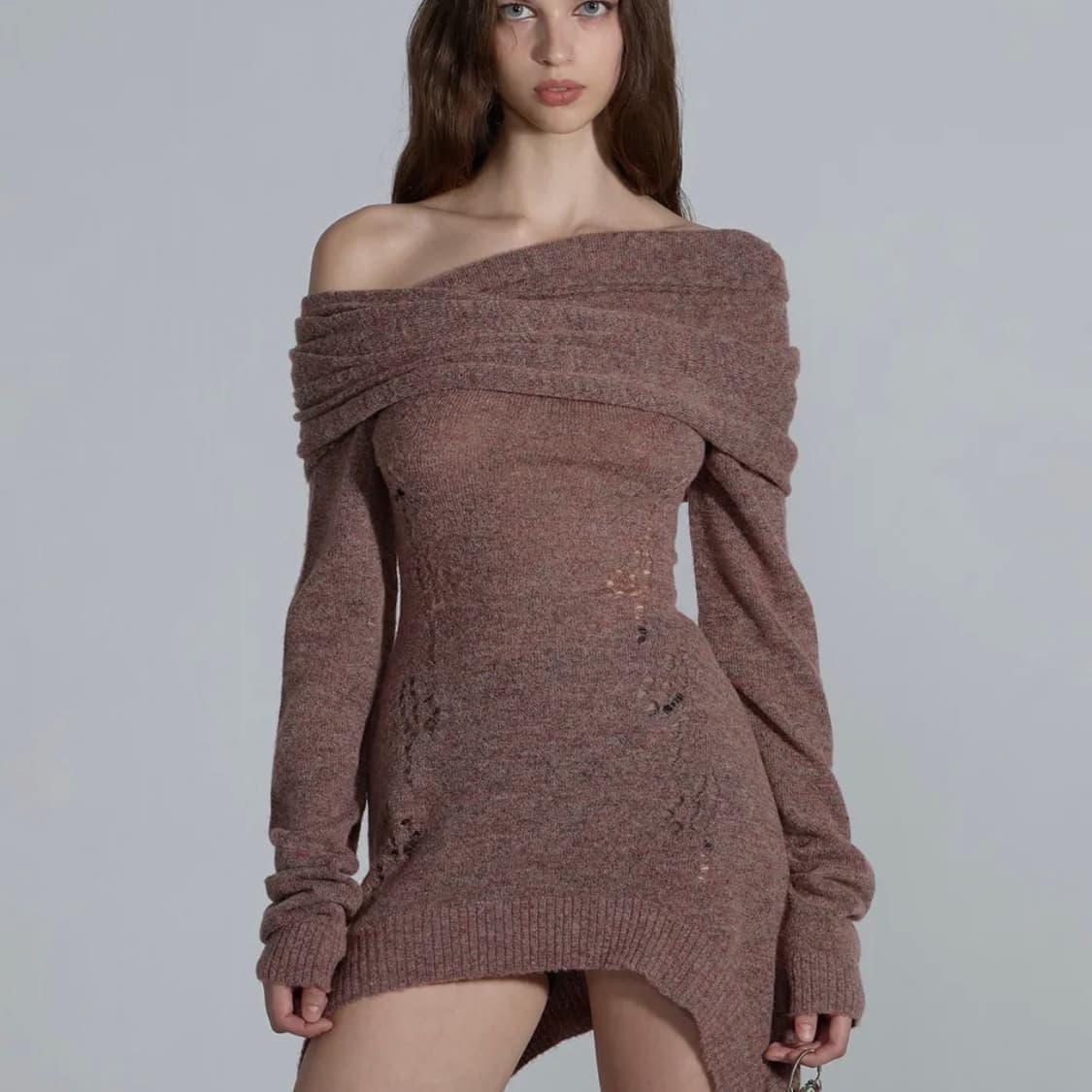 스컬프터 투웨이 숄 드레스 브릭 오렌지 상품이미지1