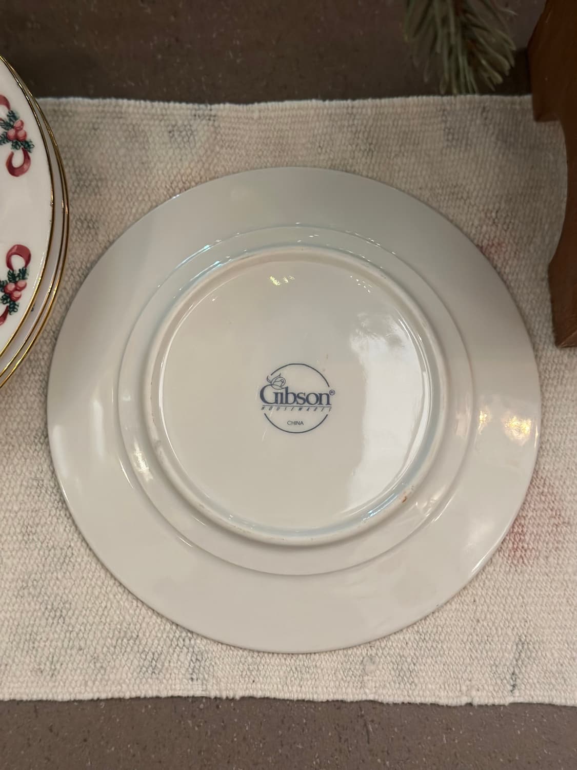 빈티지 크리스마스 리본 접시 상품이미지3