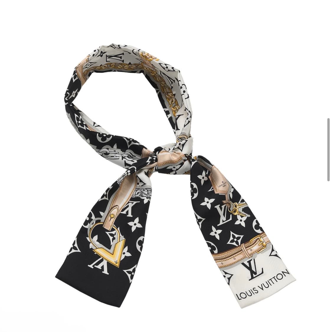 (새상품)루이비통 스카프 블랙 화이트 모노그램 상품이미지2