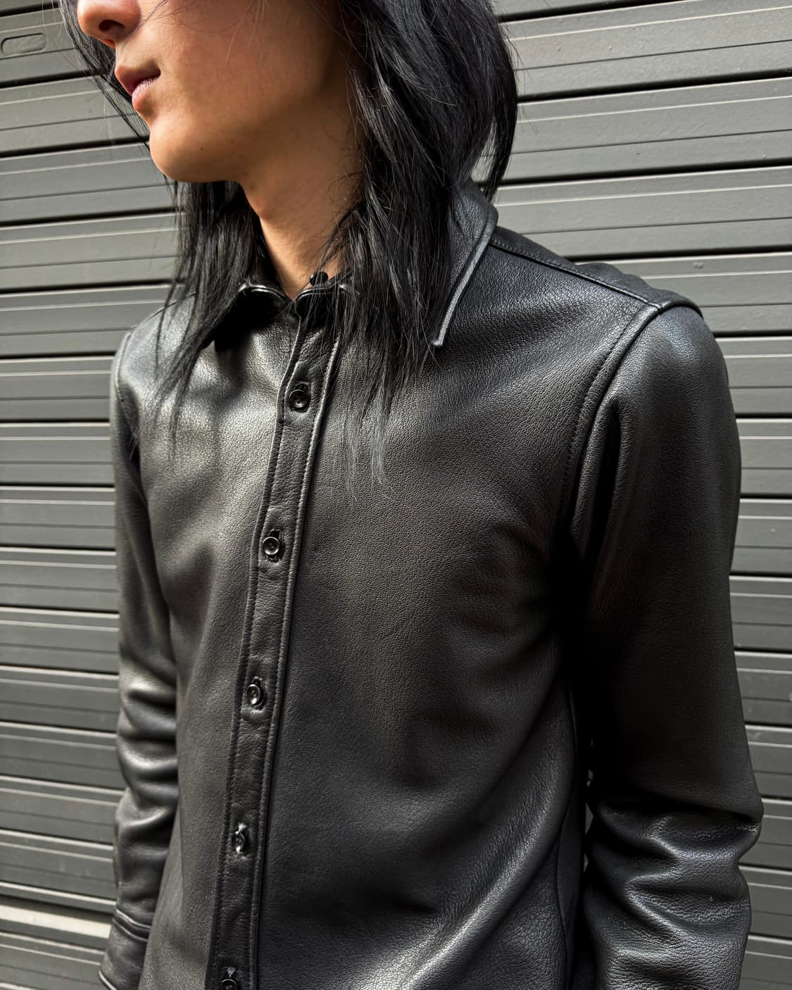 ABAHOUSE Goat Skin Leather Shirt Jacket 상품이미지3
