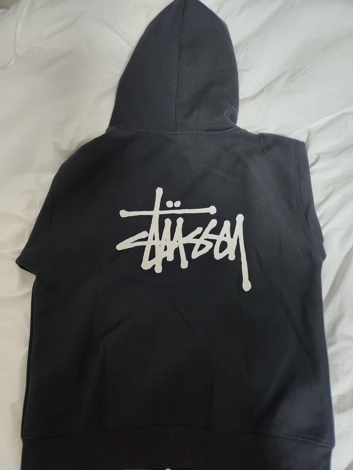 스투시 기모 블랙 후드 집업 상품이미지3