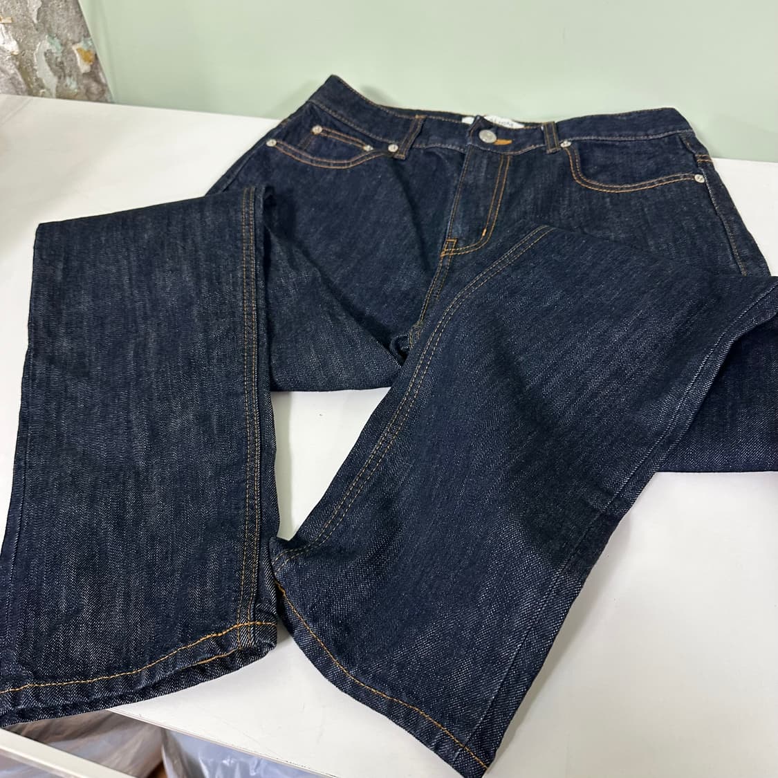 M 46 페이탈리즘 레귤러핏 생지 인디고 데님팬츠 청바지 상품이미지3