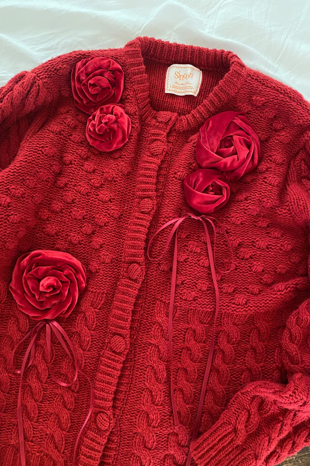 시눈 로제트 볼륨 가디건 상품이미지2