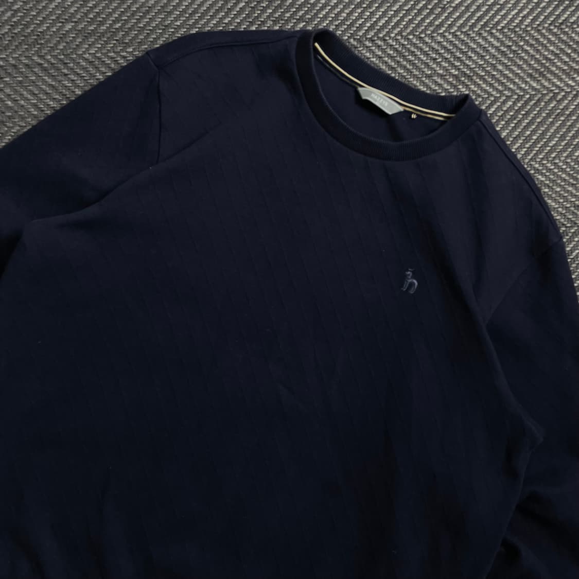 HAZZYS 자수로고 패턴 맨투맨 네이비y 4576 상품이미지5