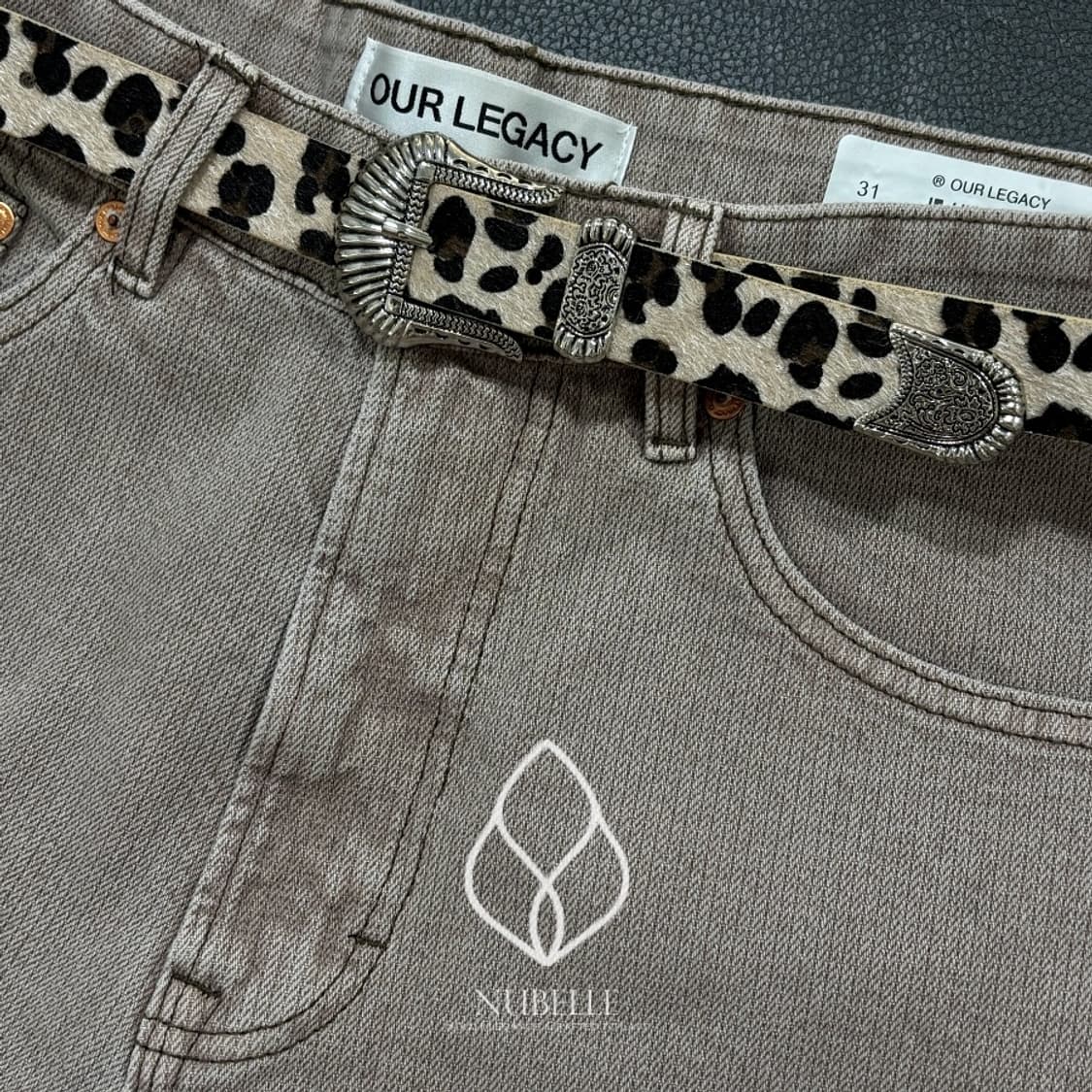 🌗 Leopard western belt / 호피 송치털 웨스턴 벨트 상품이미지1