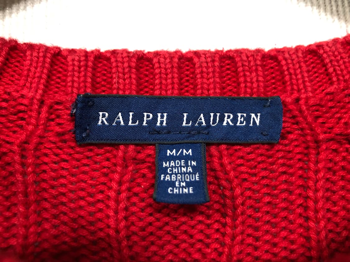 랄프로렌 폴로 여성 슬림핏 딱붙핏 꽈배기 케이블 라운드넥 니트 M _ 레 상품이미지9