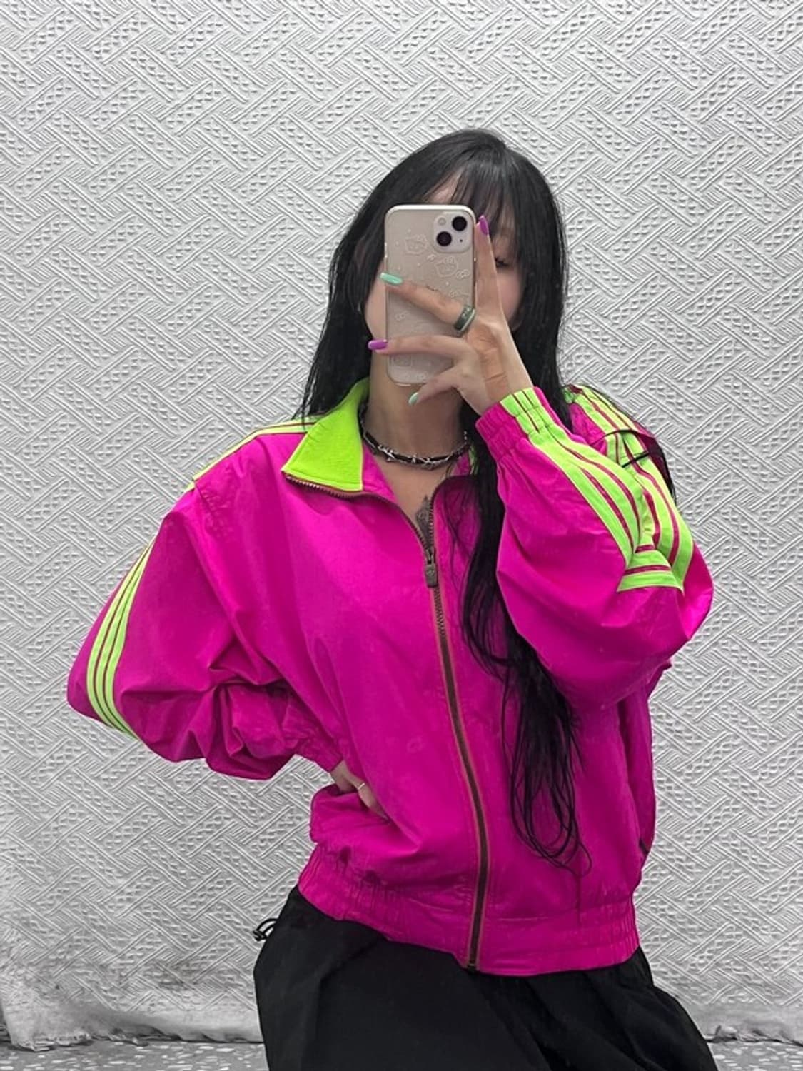 아디다스 희귀 핑크그린 윈드브레이커 바람막이 95 C07335 상품이미지2