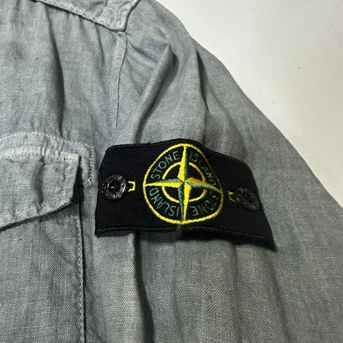stone Island 숄더마크 투포켓 린넨 셔츠 상품이미지5