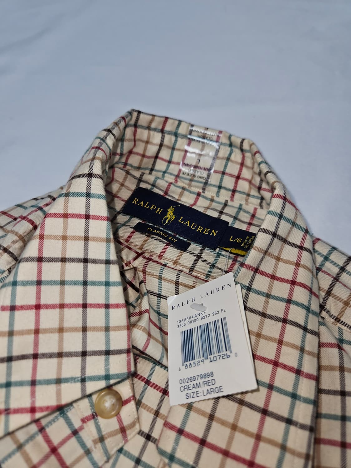 (새상품) 폴로 랄프로렌 크림레드 셔츠 클래식핏 L 상품이미지3