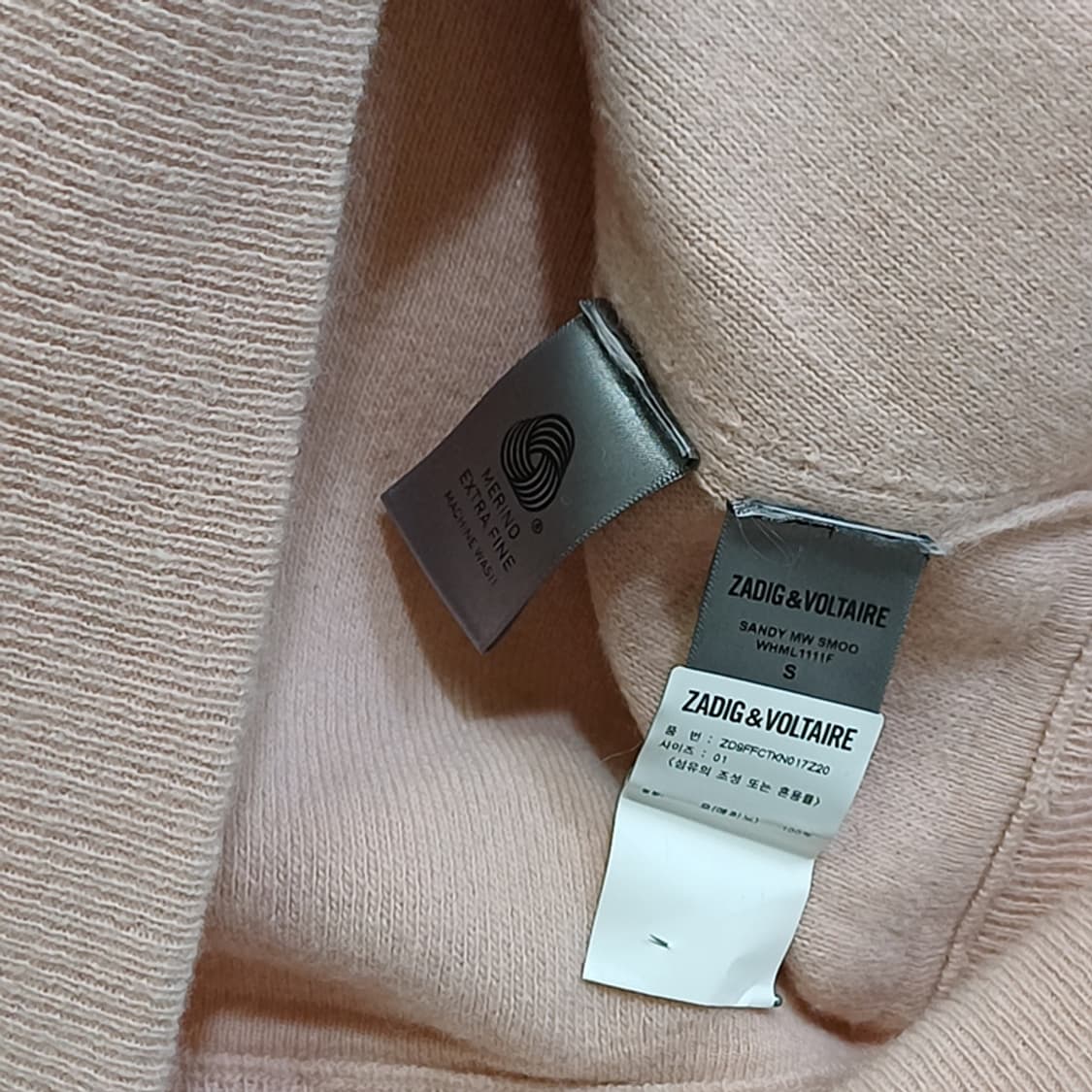 국내 쟈딕앤볼테르 순 메리노 울 라운드 니트 여성 오버핏 사랑봉봉 상품이미지4