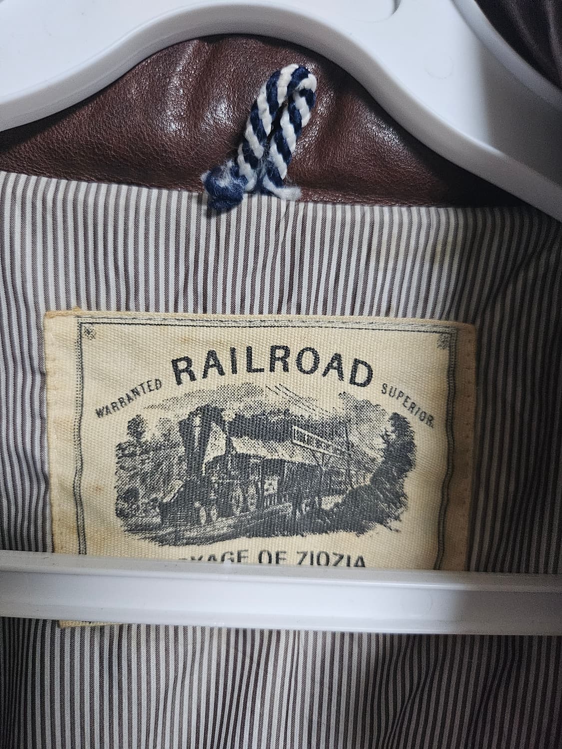 레일로드 브라운 빈티지 가죽 자켓 사이즈110(105) 상품이미지3