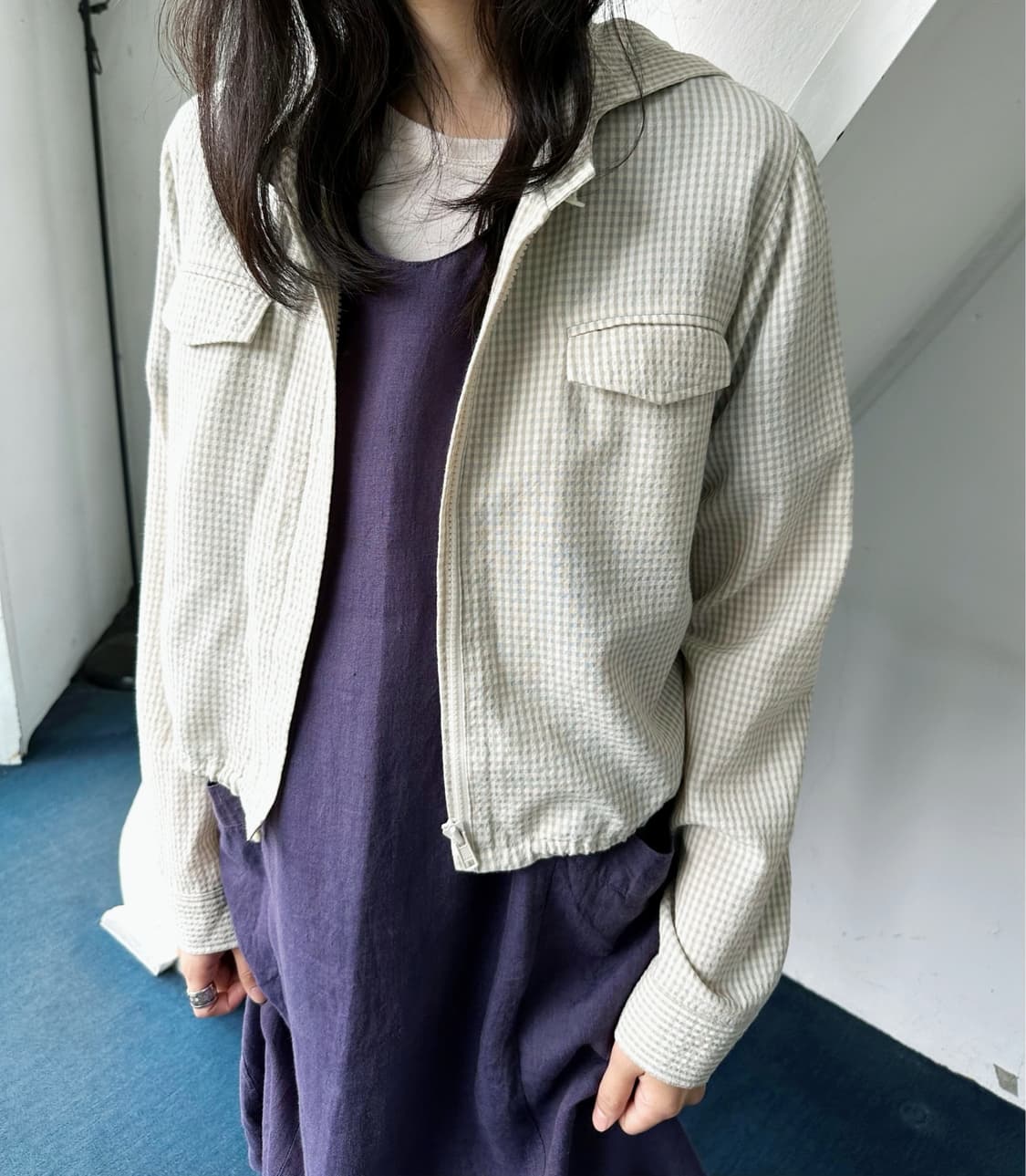 Design volume fabric zip easy parka 상품이미지7