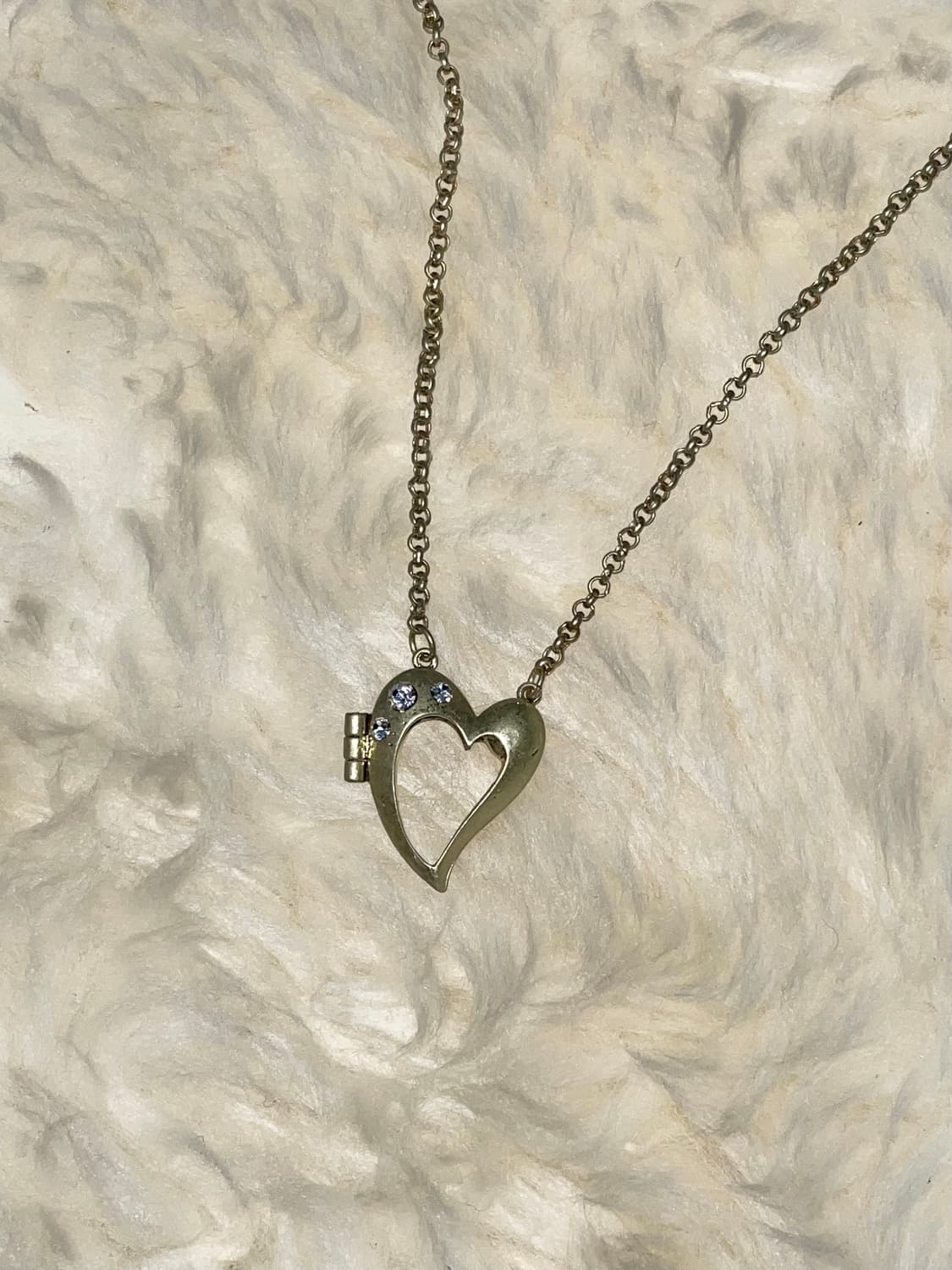 엔틱 하트 큐빅 로켓 네크리스 상품이미지3