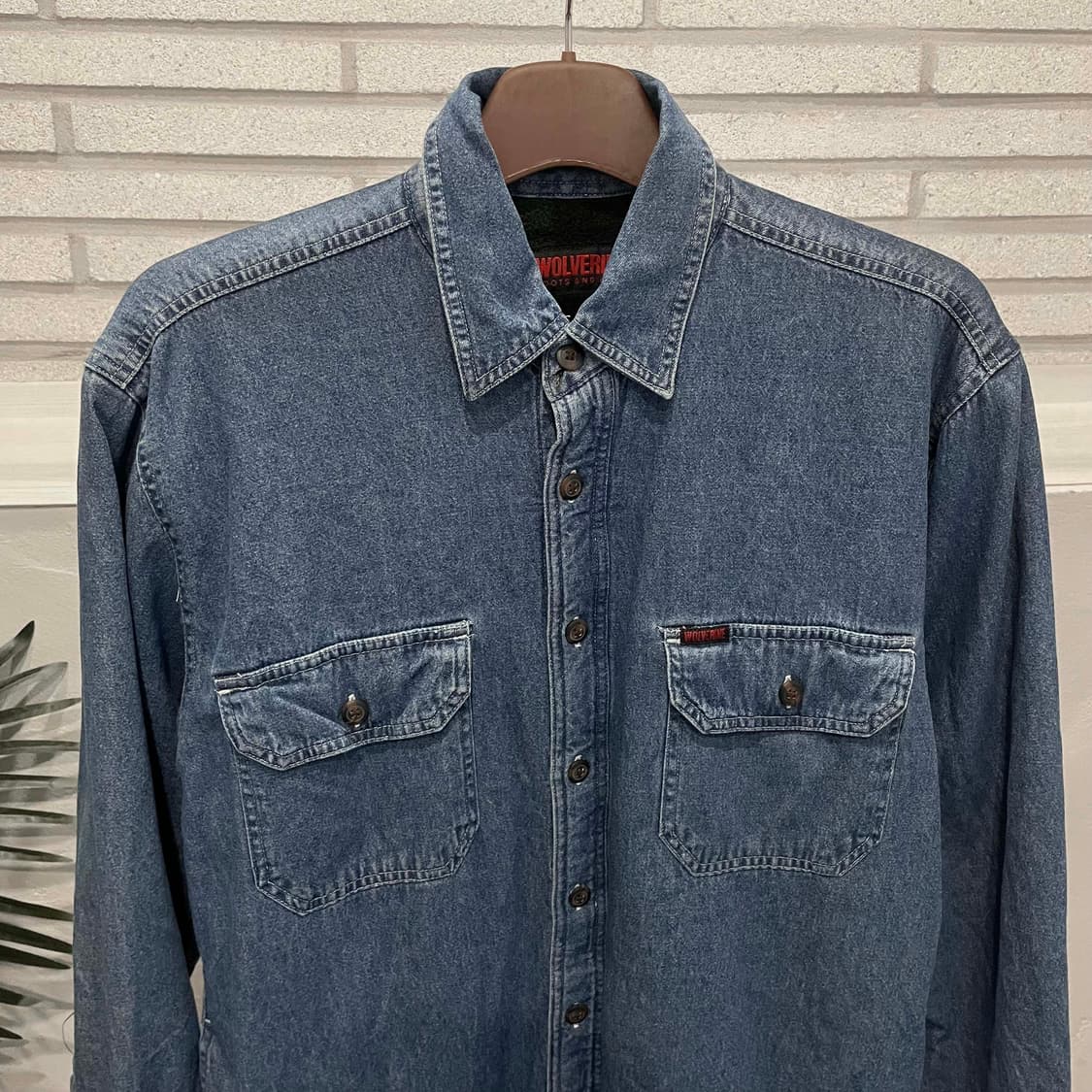 USA VINTAGE 데님 셔츠 자켓 쉐르파 안감 투포켓 디테일 진청 상품이미지3