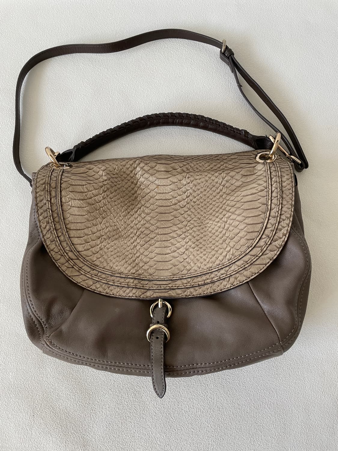 Pre owned 레더 토트 크로스백 상품이미지2