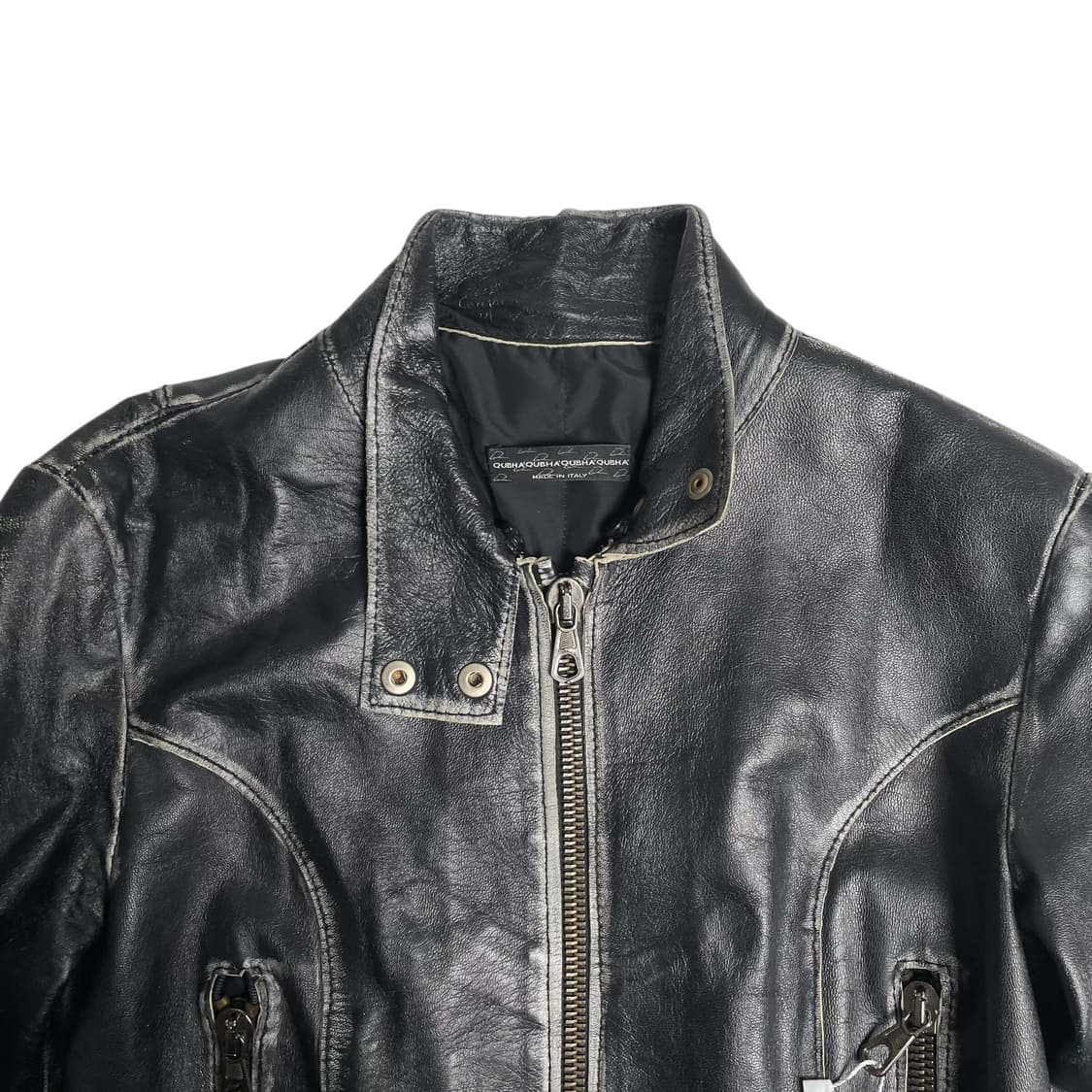 QUBHA 그라데이션 레더 자켓 상품이미지8