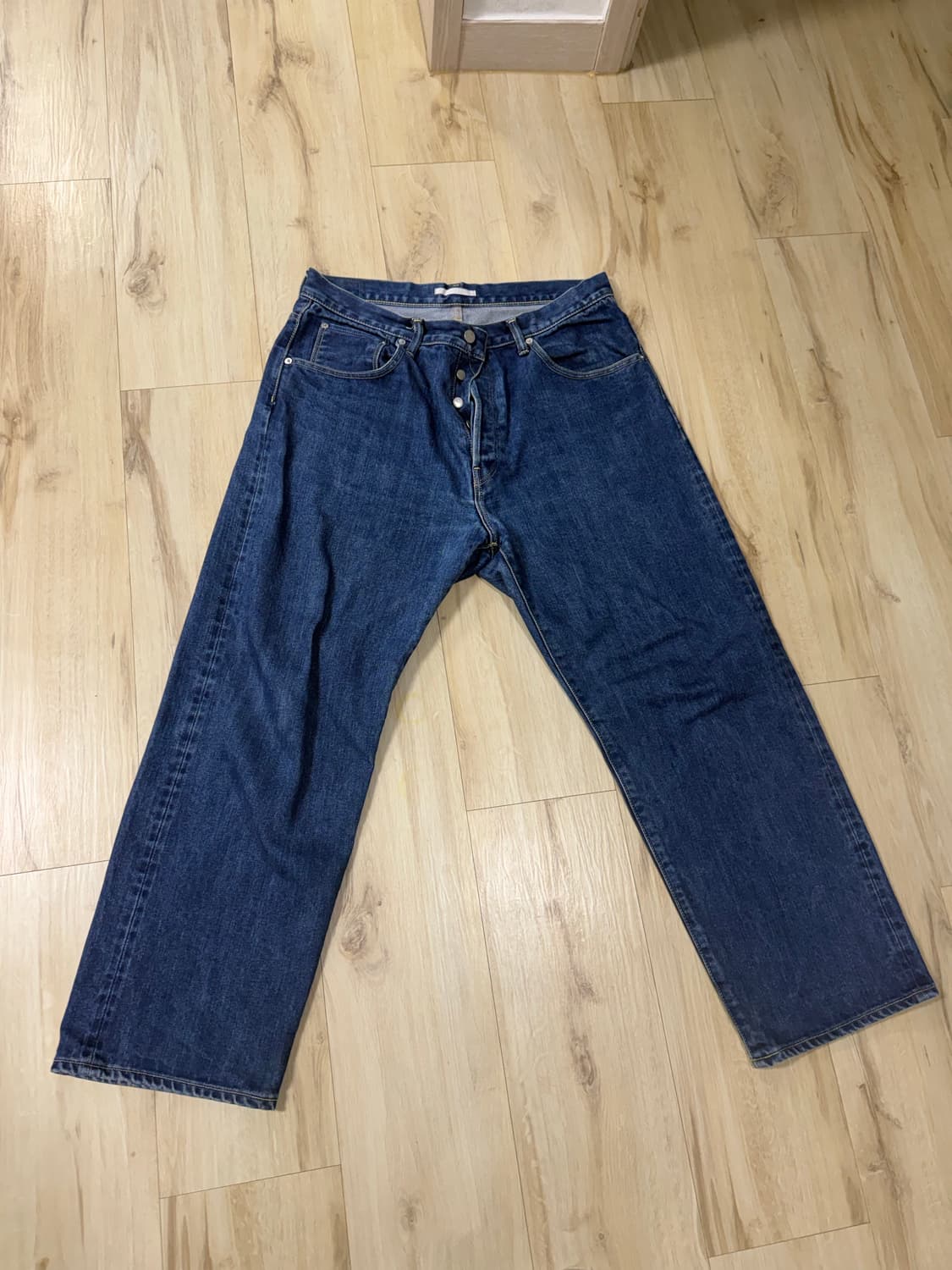 하츠키 와이드 테이퍼드 데님 유즈드 블루  4사이즈 상품이미지1