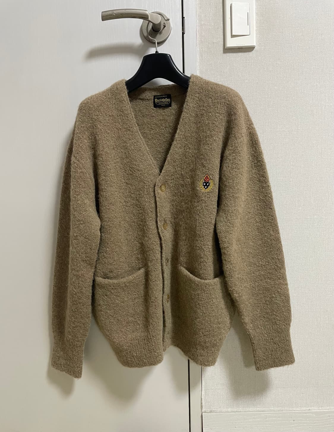 새제품) 헤리티지플로스 알파카 가디건 베이지 남녀공용 S 니트 상품이미지8