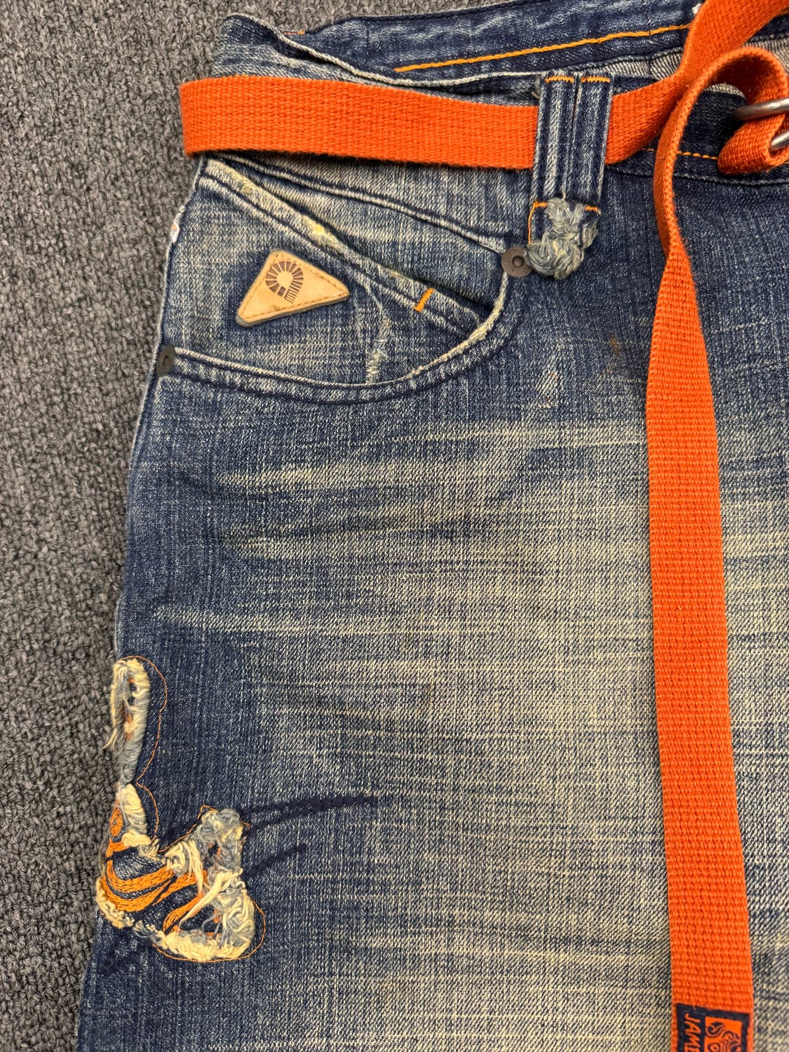 36)Akademiks 빈티지 패치 자수 버뮤다 데님팬츠 상품이미지6